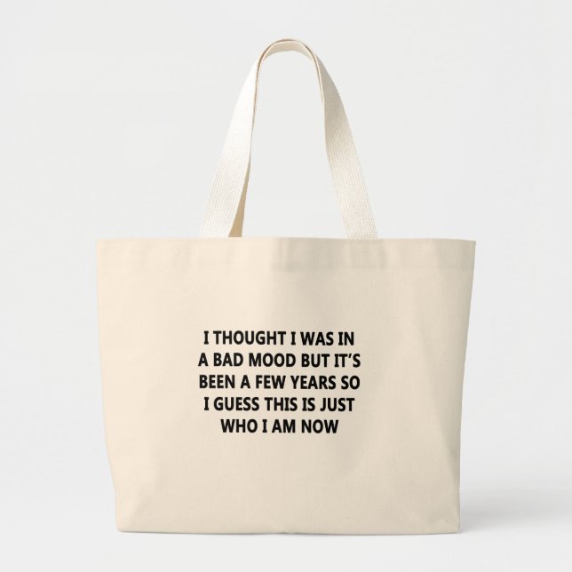 Bad Mood Large Tote Bag (Front)