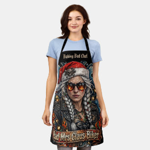 Bad Mrs Claus Biker Baking Bad Chef Apron