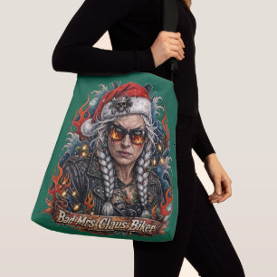 Bad Mrs Claus Biker,Biker Wife Badass Crossbody Bag