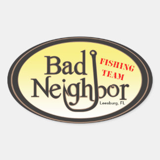 Bad Neighbour Oval Black Yellow Sticker