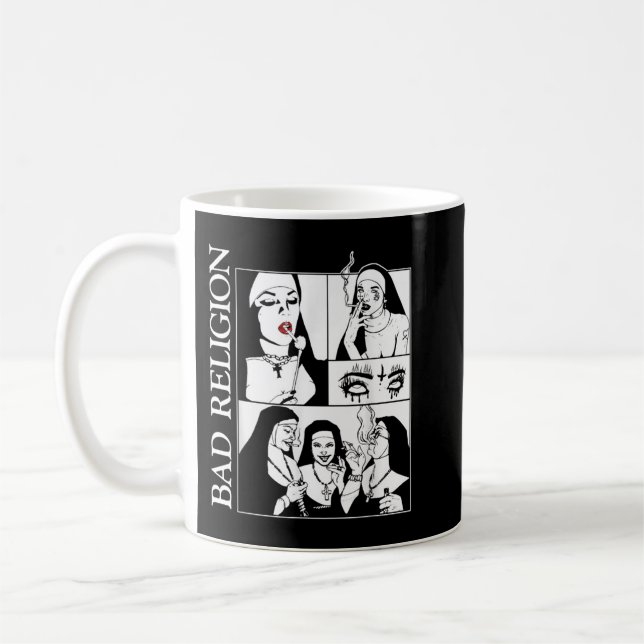 Bad Nuns Religion Smoking  Coffee Mug (Left)