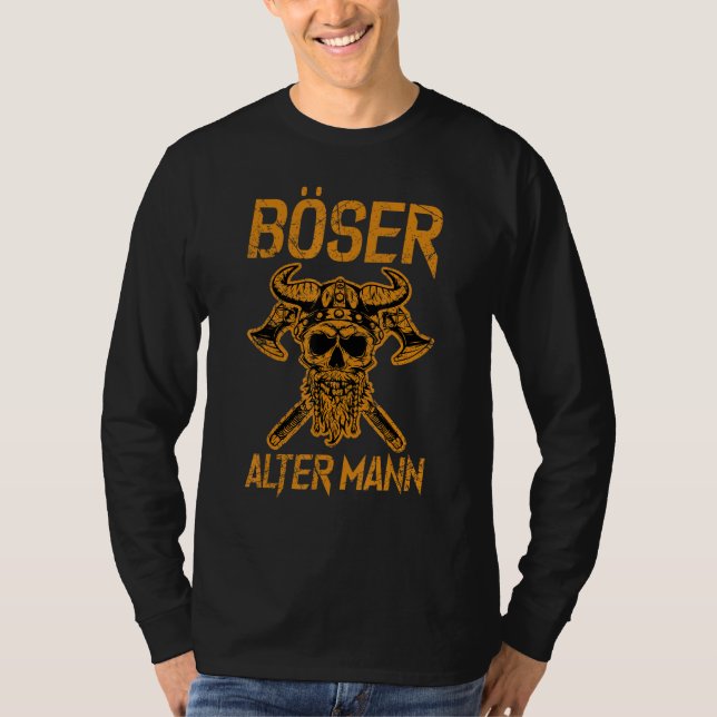 Bad old man skull Viking Valhalla T-Shirt (Front)