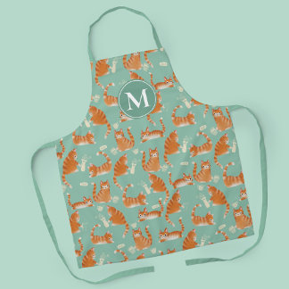 Bad Orange Tabby Cats Knocking Stuff Over Pattern Apron