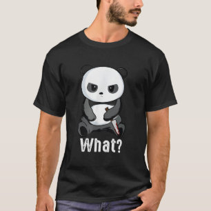 Bad Panda Bear With Knife Fighting Panda T-Shirt