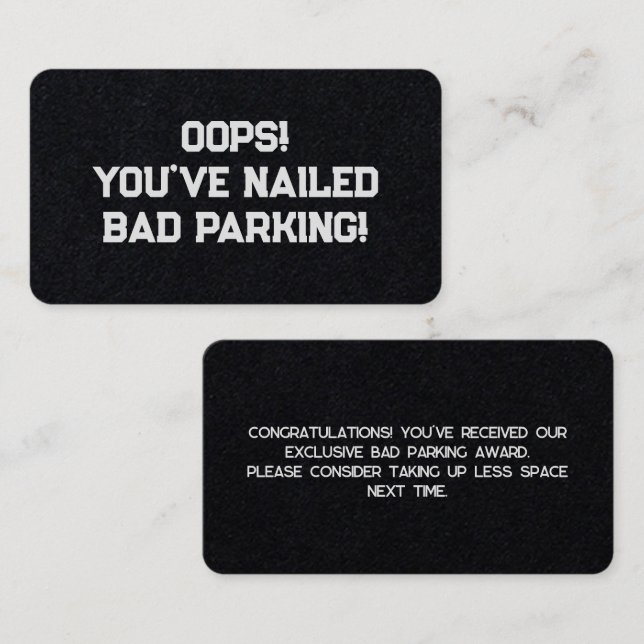 Bad Parking Business Card (Front/Back)