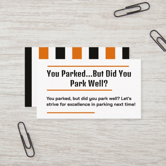 Bad Parking Business Card (Front/Back In Situ)