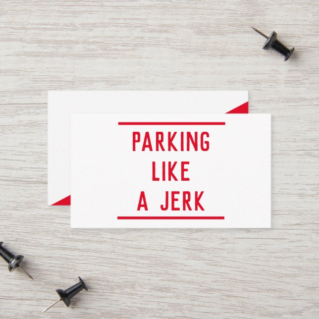 Bad Parking Calling Card (Front/Back In Situ)