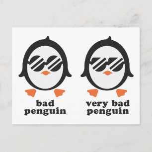 bad penguin - Pinguin Postcard