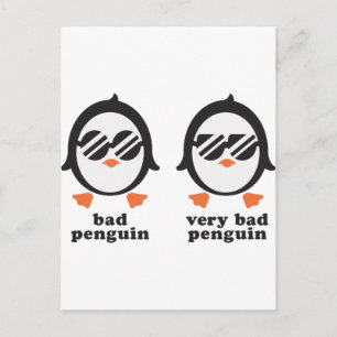 bad penguin - Pinguin Postcard