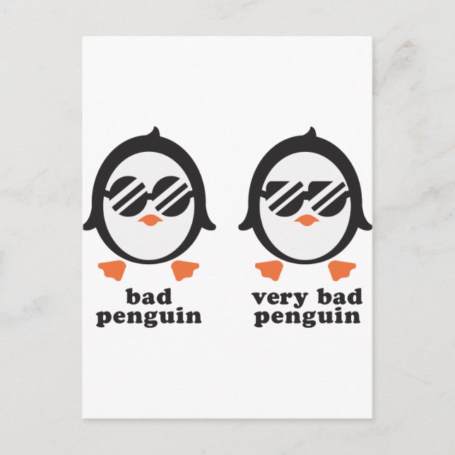 bad penguin - Pinguin Postcard (Front)