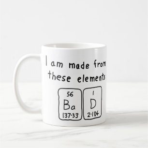 Bad periodic table name mug