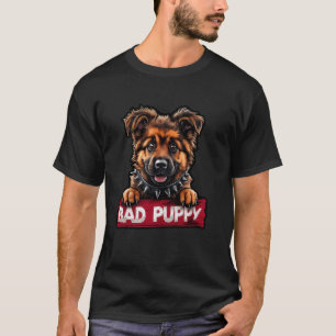 Bad Puppy German Shepherd Spiked Collar Funny Dog T-Shirt