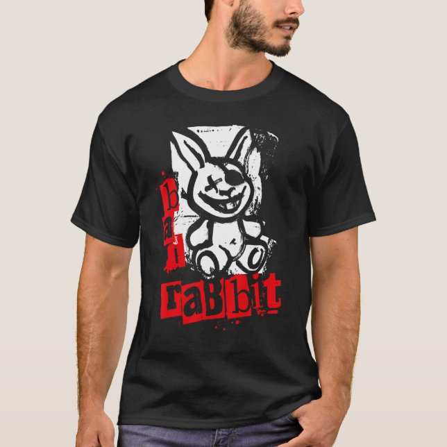 Bad Rabbit  Rabbit As Grunge Style Parody T-Shirt (Front)