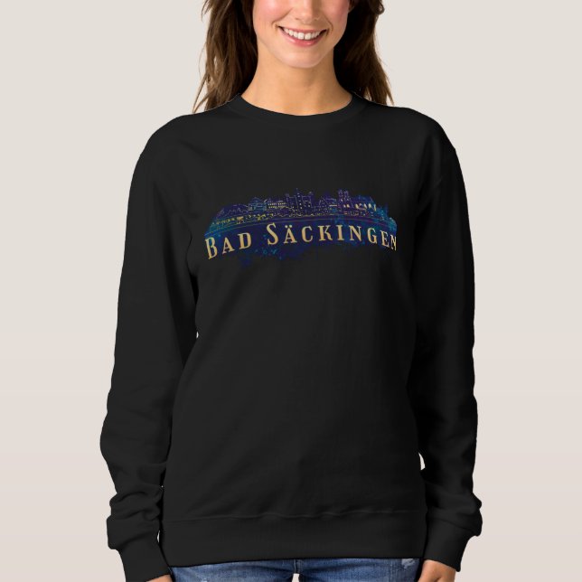 Bad Säckingen Germany City Skyline Silhouette Outl Sweatshirt (Front)