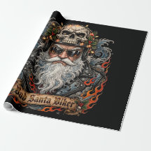 Bad Santa Biker , Badass Biker Santa Skull