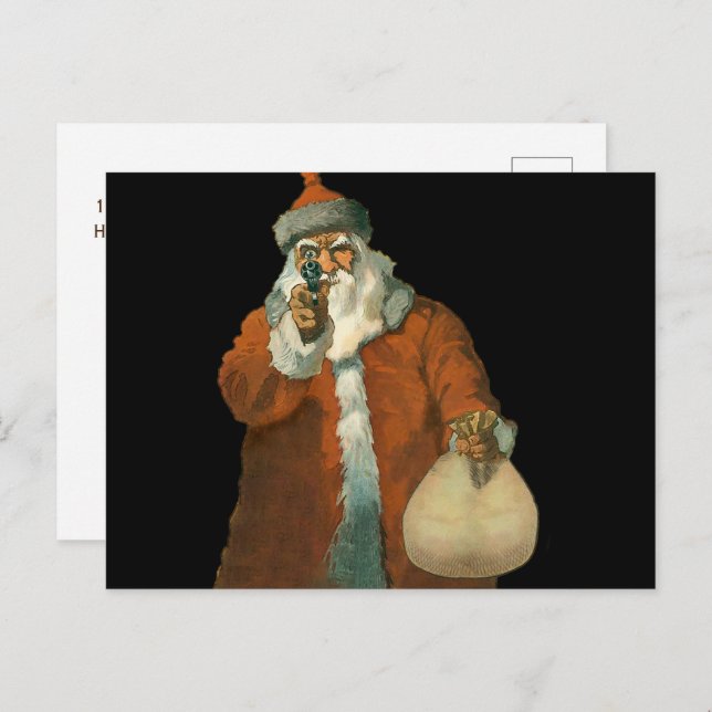 Bad Santa Claus Holiday Postcard (Front/Back)
