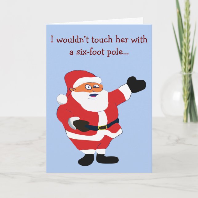 Bad Santa Covid 19 Joke Humour Classic Value Funny Holiday Card (Front)