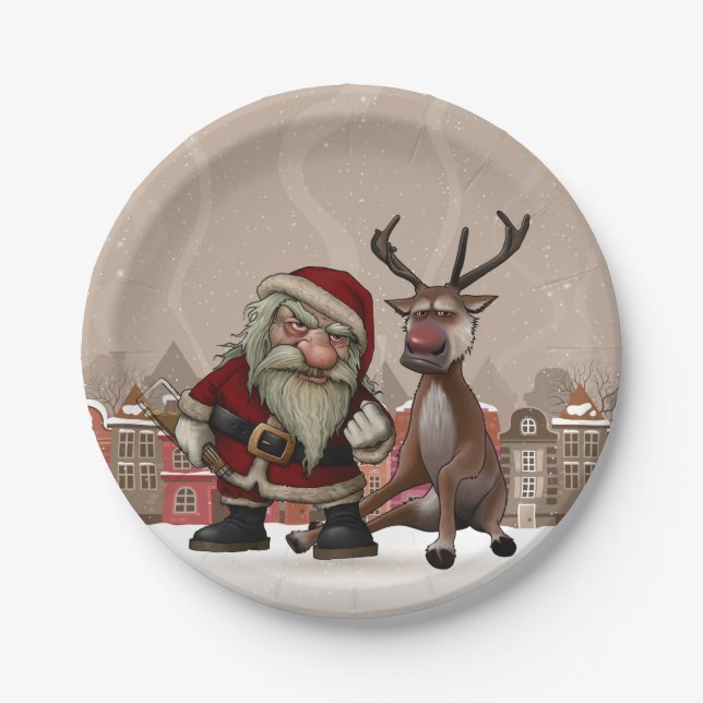 Bad Santa Custom Paper Plates 7" (Front)