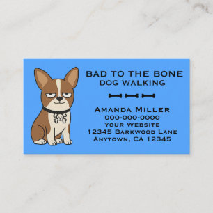 Bad to the Bone Dog Walking Pet Exercise Fitness Business Card