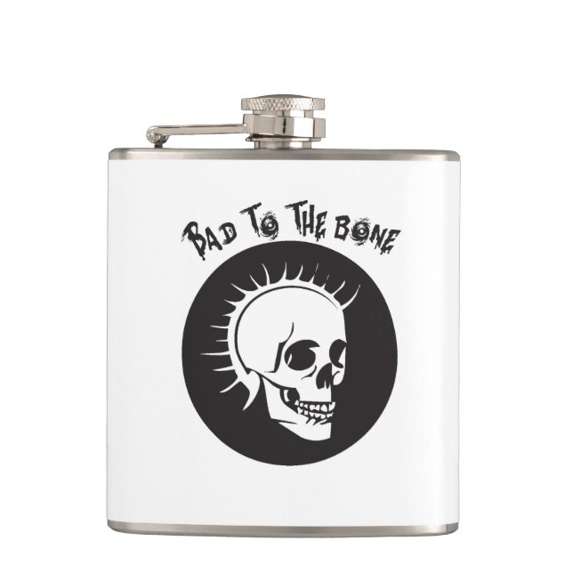bad to the bone hip flask (Front)