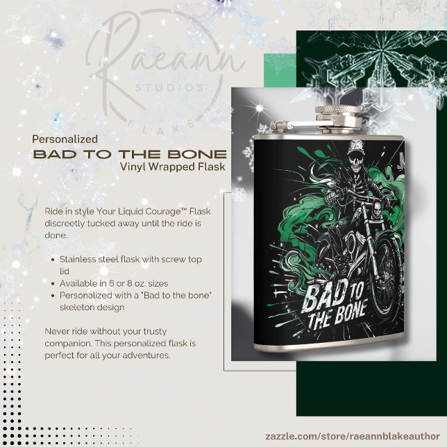 Bad to the Bone Personalised Vinyl Wrapped Flask (Creator Uploaded)