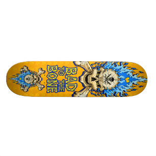 Bad to the Bone Skull Skateboard
