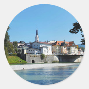 Bad Tolz, Germany scenic photograph, Classic Round Sticker
