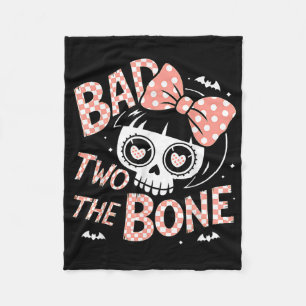 Bad Two The Bone 2 Years Old Birthday 2nd Toddler  Fleece Blanket