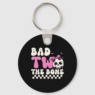 Bad Two The Bone 2nd Birthday Girls Spooky Birthda Key Ring