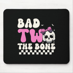 Bad Two The Bone 2nd Birthday Girls Spooky Birthda Mouse Pad