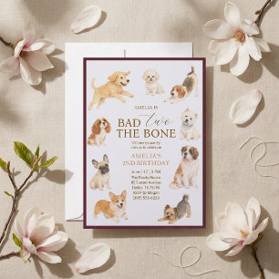 Bad Two The Bone Birthday Party Invitation