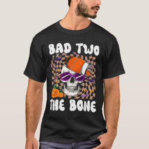 Bad Two The Bone Funny Skull Skeleton Halloween T-Shirt