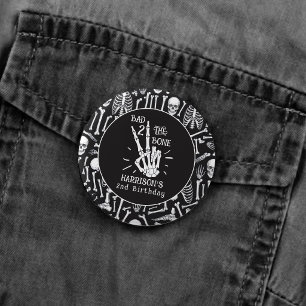 Bad Two The Bone! Halloween 2nd Birthday Party 3 Cm Round Badge