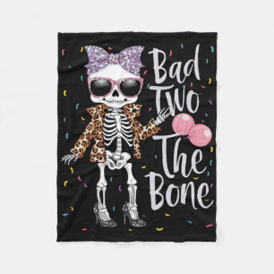 Bad Two The Bone Halloween Birthday 2nd Birthday G Fleece Blanket