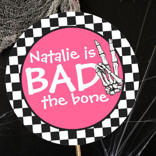 Bad Two The Bone Personalised 2nd Birthday Party Classic Round Sticker