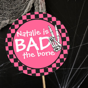 Bad Two The Bone Personalised 2nd Birthday Party Classic Round Sticker