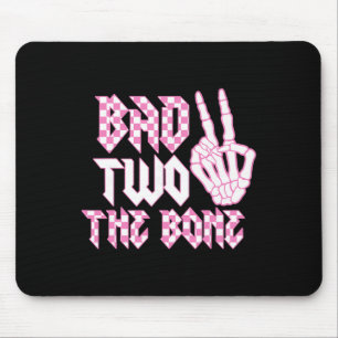 Bad Two The Bone Pink Birthday 2 Years Old Birthda Mouse Pad