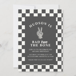Bad TWO The Bone Second Birthday Invitations