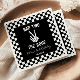 Bad Two The Bone Skeleton 2nd Birthday Party Napkin