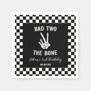Bad Two The Bone Skeleton 2nd Birthday Party Napkin