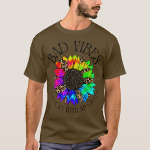 Bad Vibes Dont Go With My Outfit Retro Leopard Sun T-Shirt