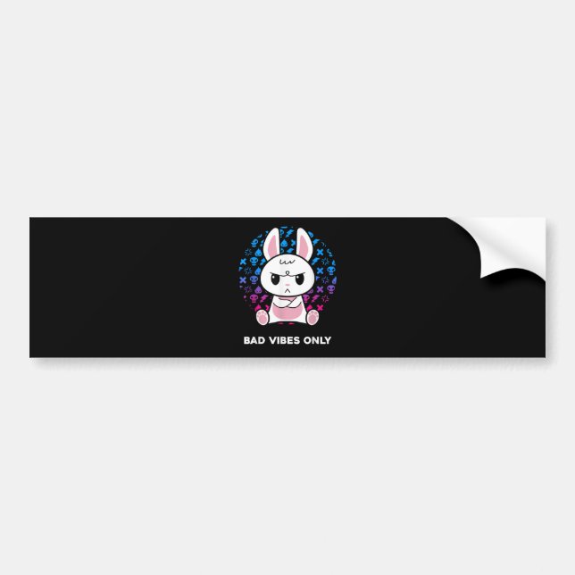 Bad Vibes Only Bumper Sticker (Front)