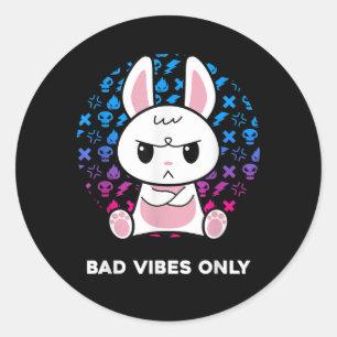 Bad Vibes Only Classic Round Sticker
