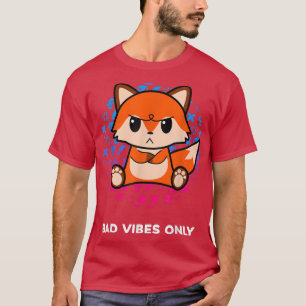 Bad Vibes Only Grumpy Looking Nerd Gothic Fo  T-Shirt