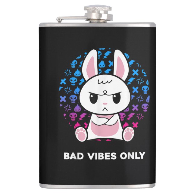 Bad Vibes Only Hip Flask (Front)