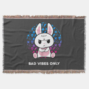 Bad Vibes Only Throw Blanket