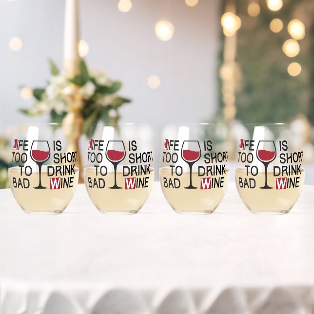Bad wine stemless wine glass (Insitu (Wedding))