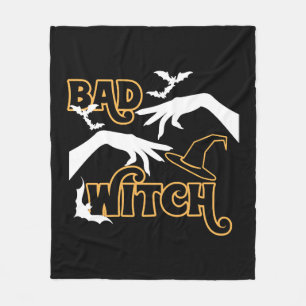 Bad Witch Funny Halloween Costume For Women Fleece Blanket