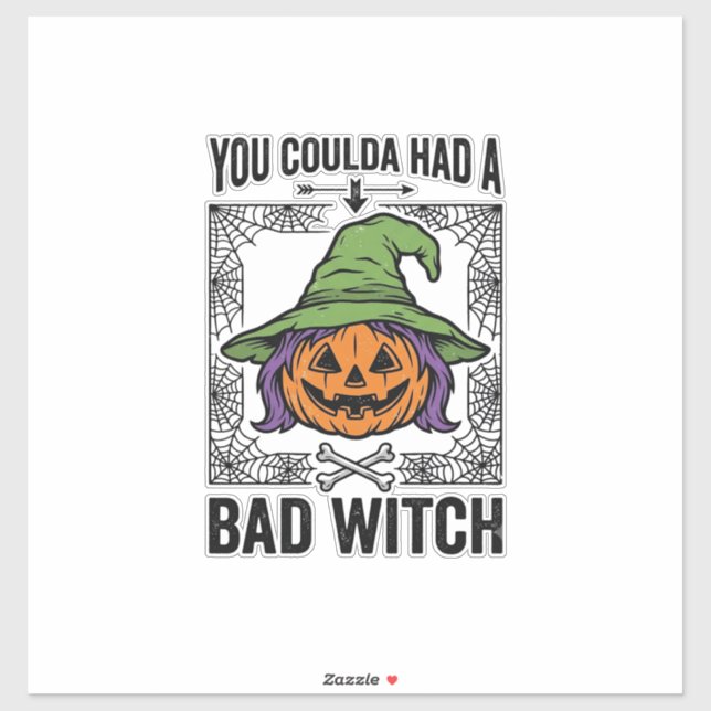 Bad Witch Funny Halloween Pumpkin Witch_1 (Sheet)