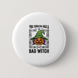 Bad Witch Funny Halloween Pumpkin Witch_1 6 Cm Round Badge